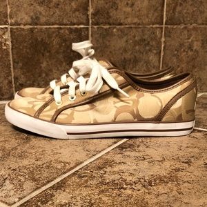 AUTHENTIC COACH SNEAKER SHOES BROWN / TAN / CREAM